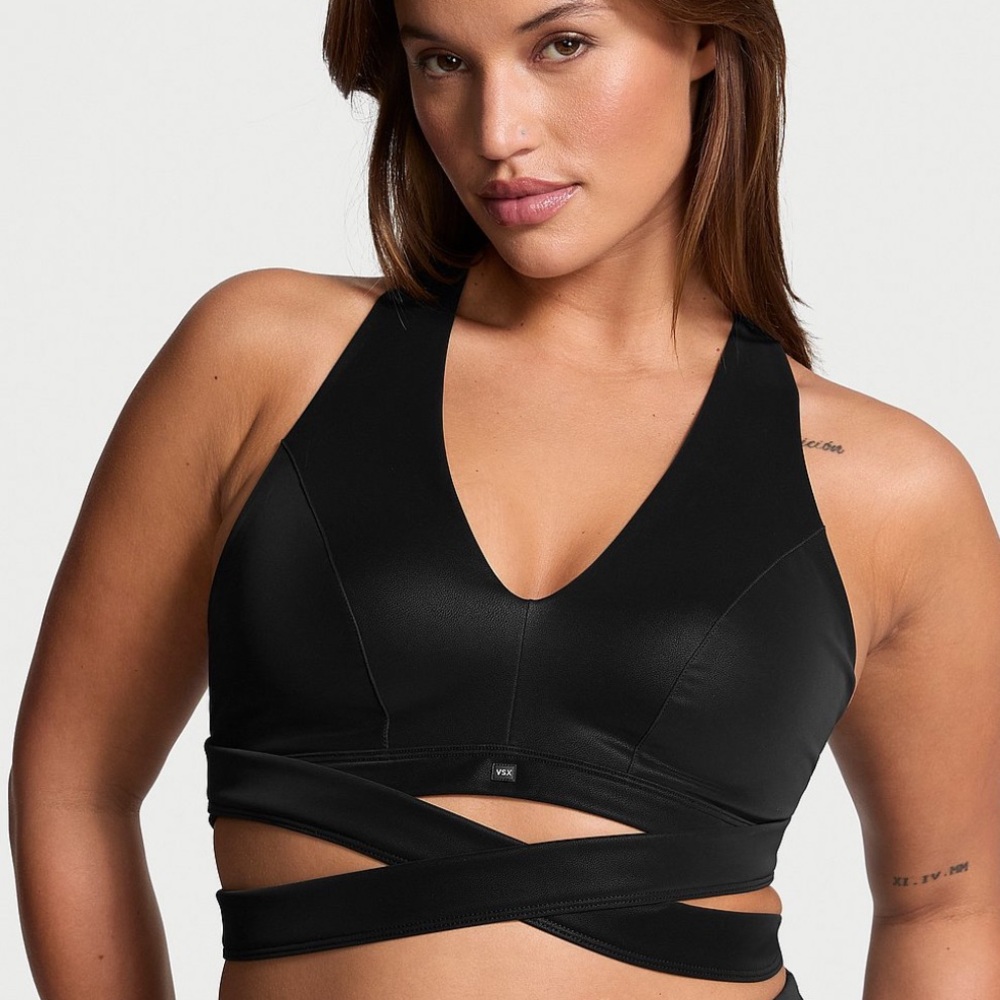 Victoria secret VSX SuedeEffect Plunge Wrap Sports Bra |